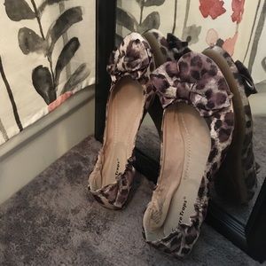 BareTraps Lucy Flats in Animal Print with Bow
